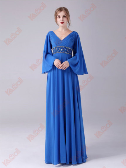 exquisite royal blue evening dress